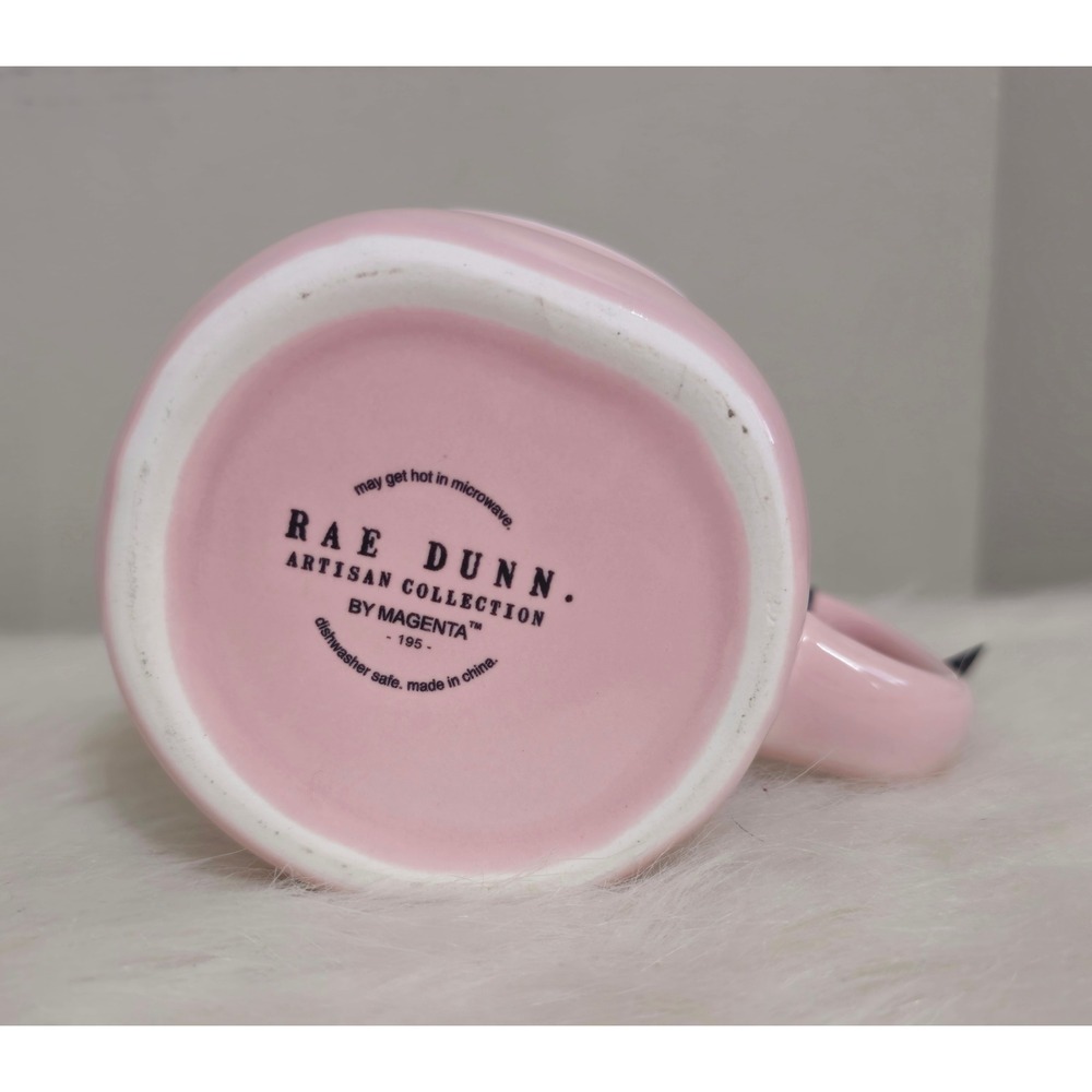 Rae Dunn Hey Boo Pink Halloween Skeleton Heart Coffee Mug Cup 2025 NWT - Picture 3 of 3